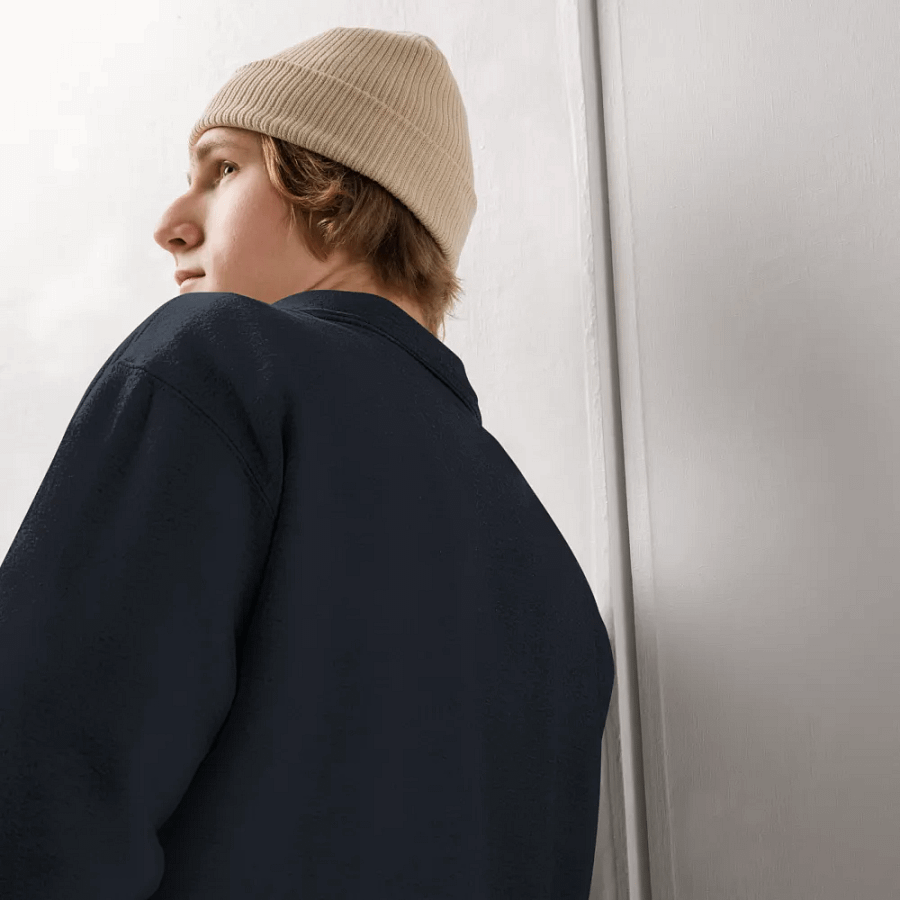 PLEASE DON'T MAKE ME TALK (royal) embroidered quarter zip product image (14)