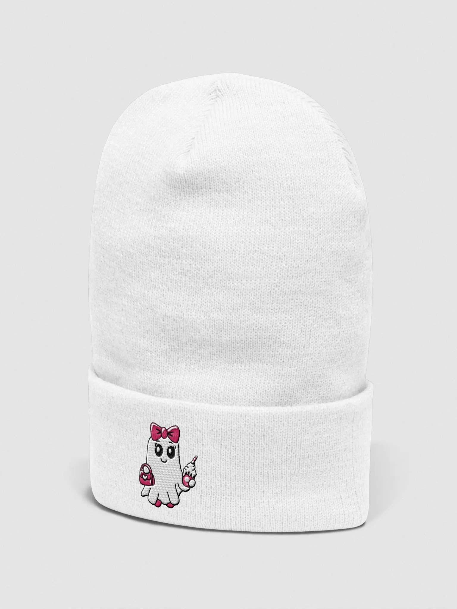 Cute Ghost Embroidered Cuffed Beanie product image (3)