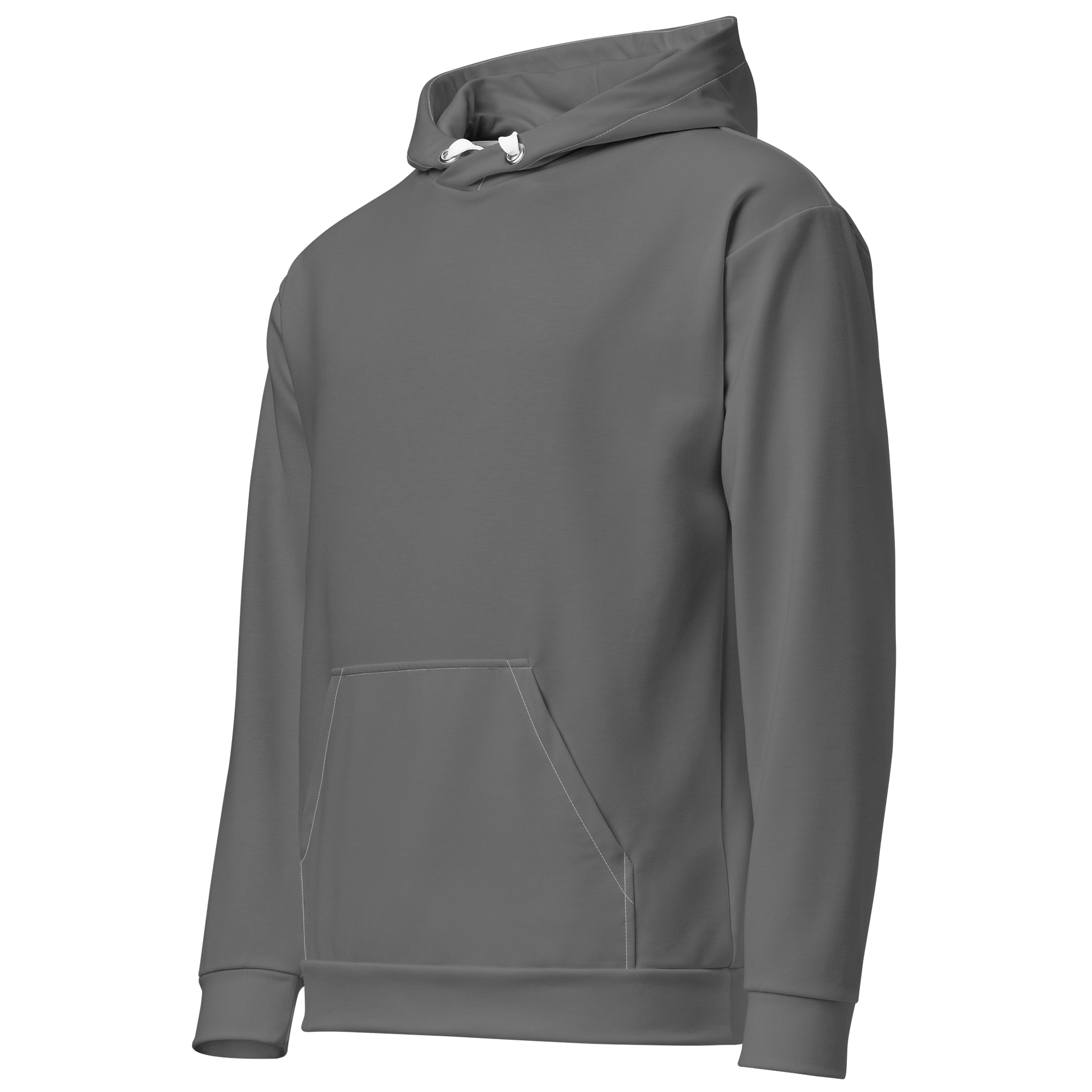 Thunderstorm Gray Solid Color Eco Friendly Pullover Unisex Hoodie product image (2)