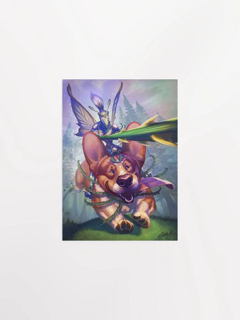 Fairy Steed Enchanting Fantasy Fairy Corgi Print