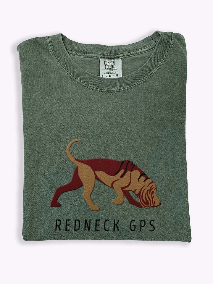 Redneck GPS T-Shirt(Embroidered) of a Bloodhound product image (1)