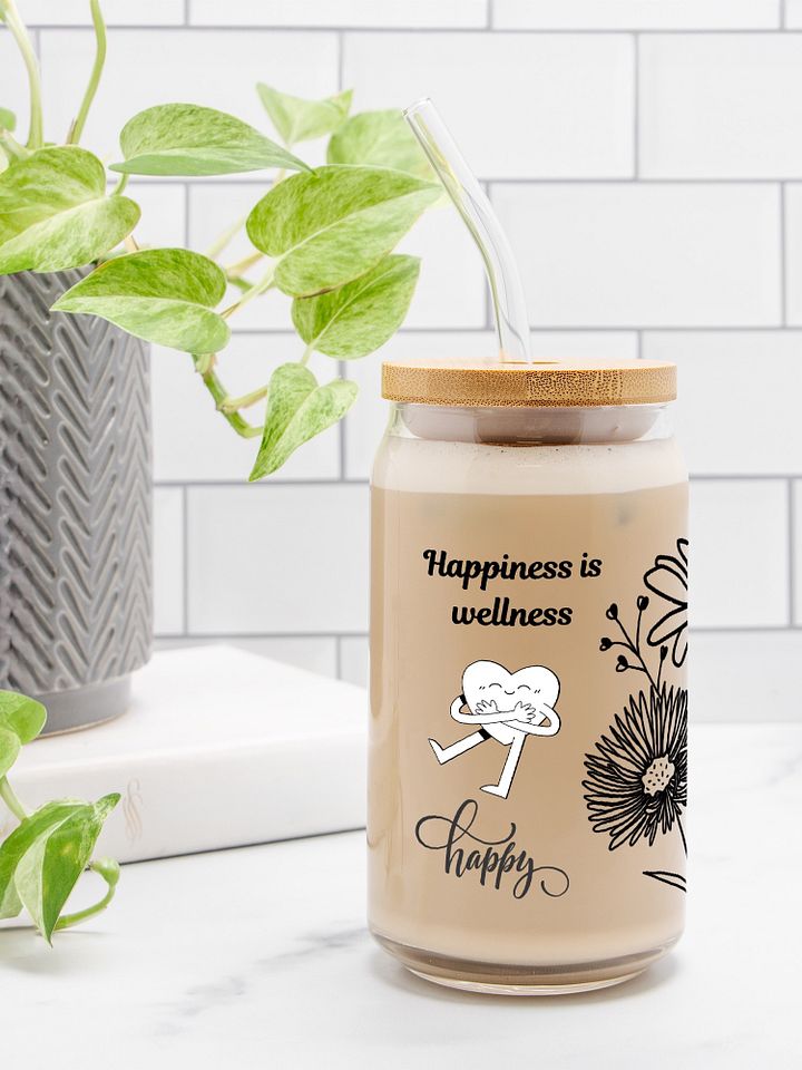 Wellness inspired Glass Can tumbler product image (1)