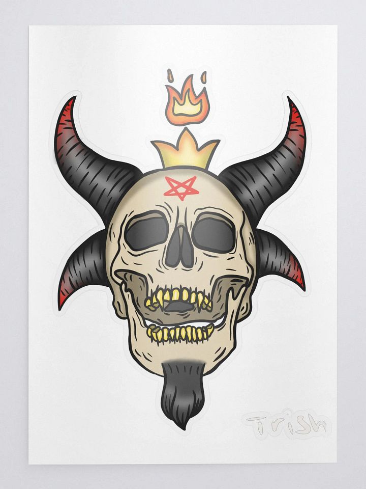 Baphomet Skull Sticker (No Background) product image (1)