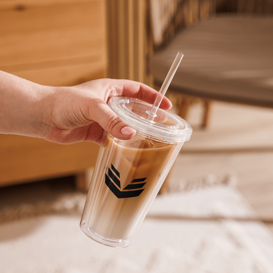 Double Wall Clear Plastic Tumbler - Black product image (7)