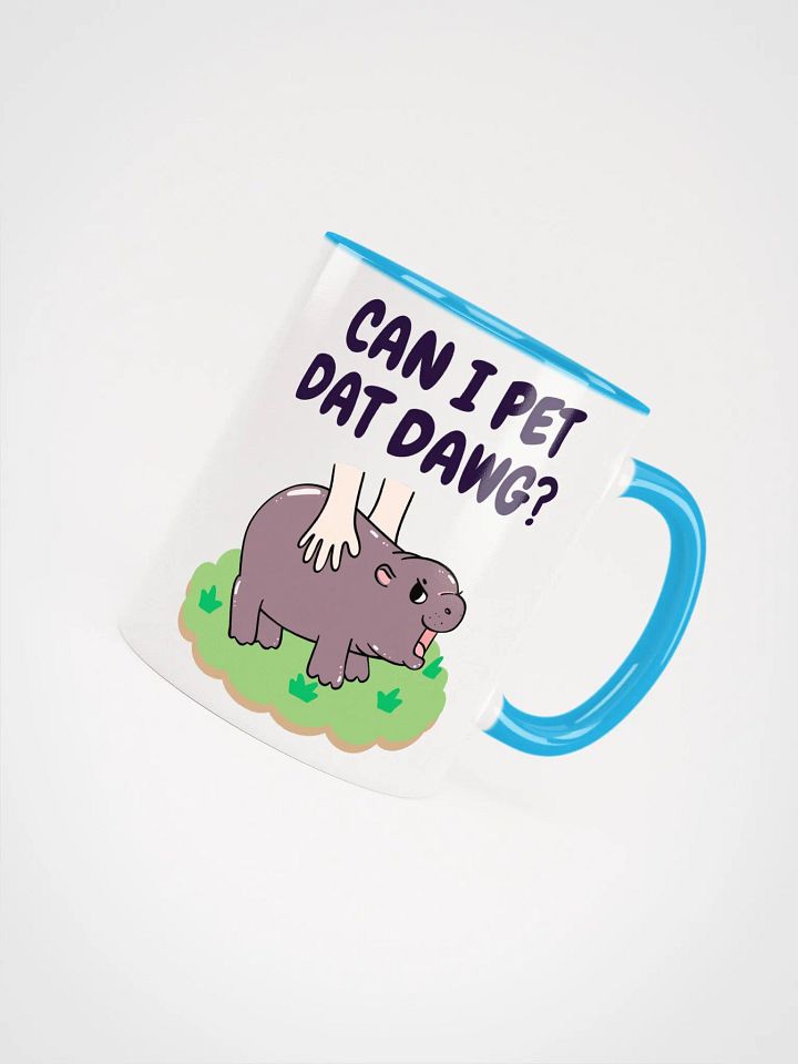 MOODENG'S CAN I PET DAT DAWG? CERAMIC MUG WITH COLOR INSIDE product image (1)