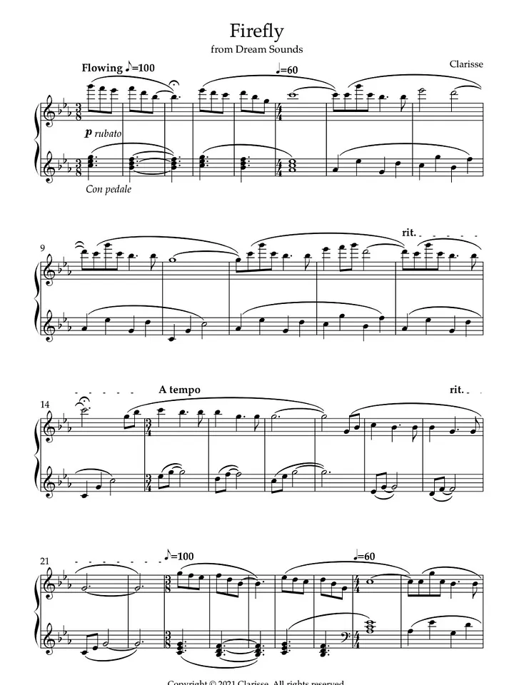 Firefly - Sheet Music product image (1)