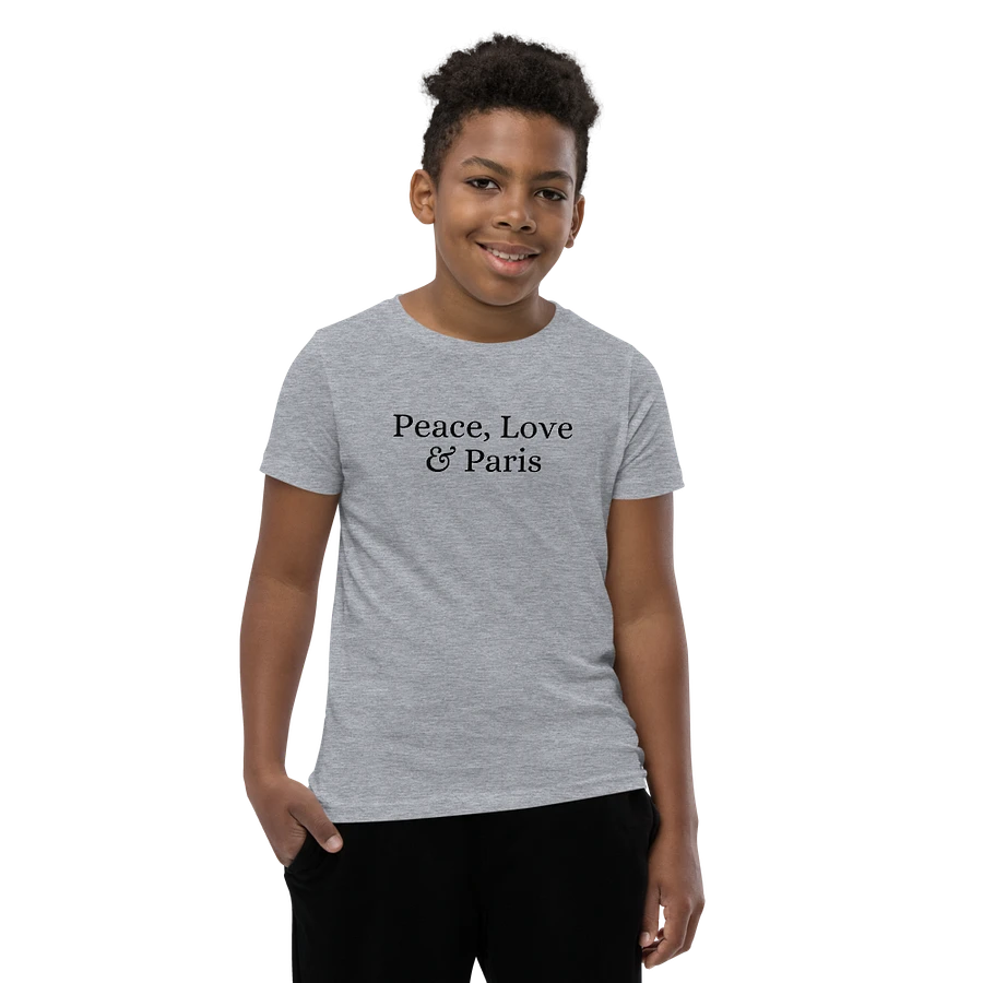 Peace, Love and Paris Youth T-Shirt | Black Ink product image (80)