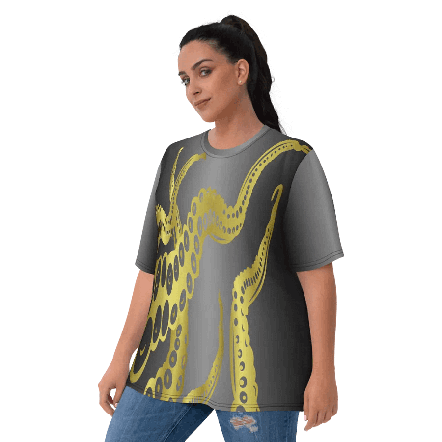 Octopus Tentacles Gold All Over Print T-shirt product image (6)