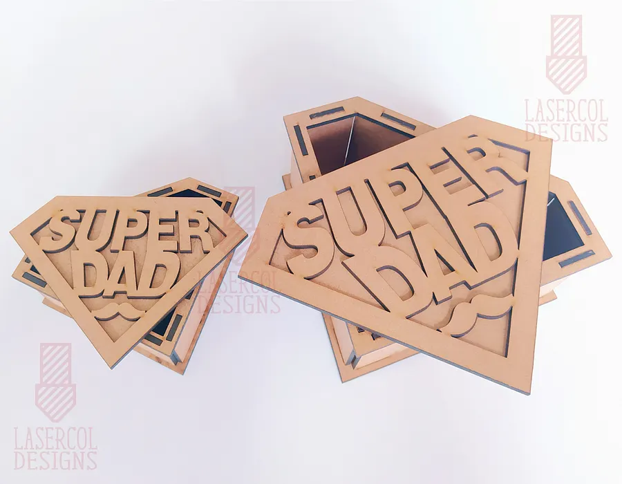 Superdad Box (Two Sizes) - Laser Cut Files product image (9)