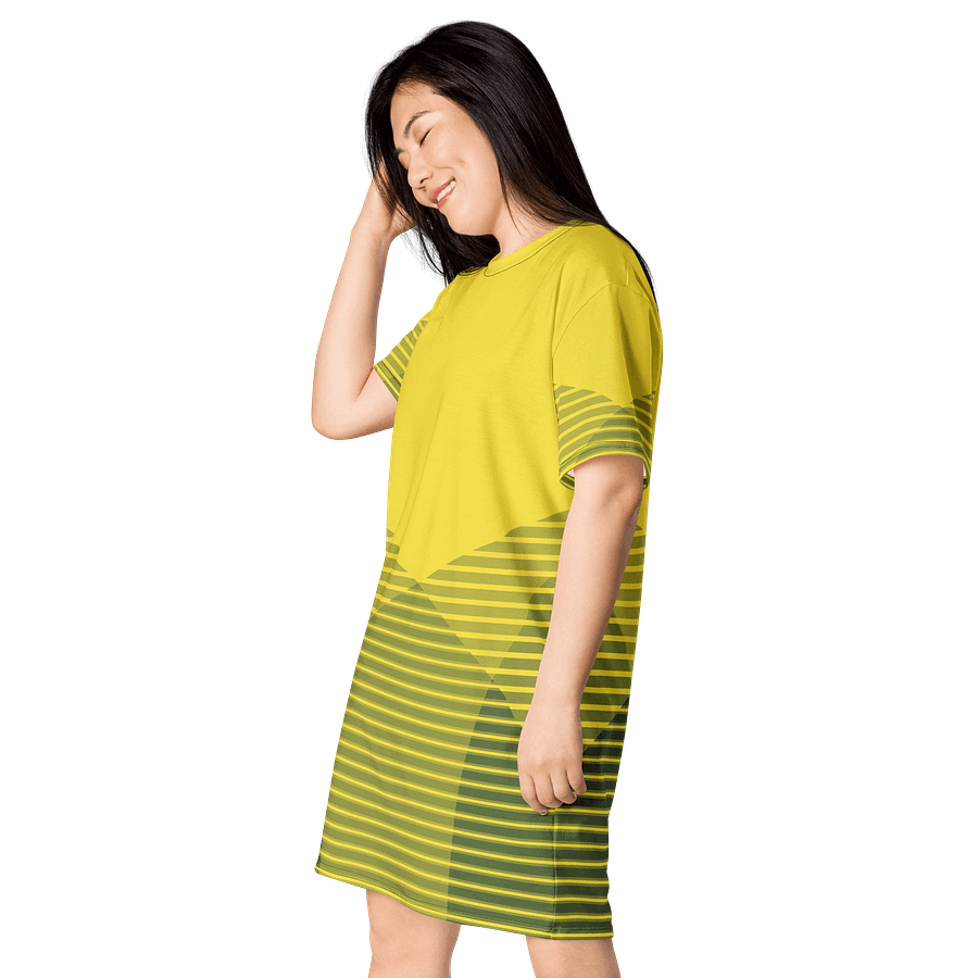 Exclusive Trendy Yellow T-Shirt Dress with Unique Striped Design product image (3)