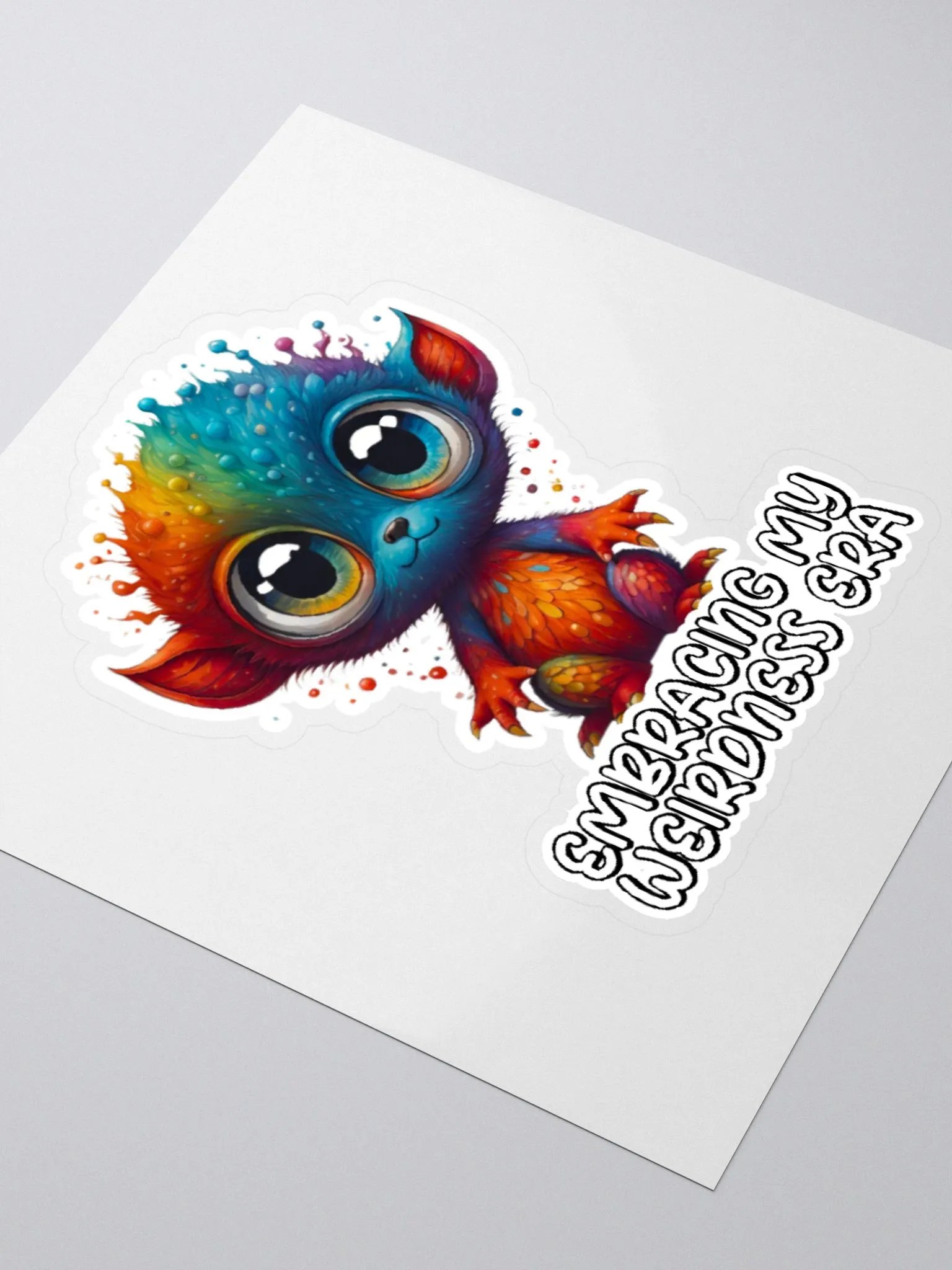Embracing My Weirdness Era-Cute Colorful Creature Sticker-Rainbow Sticker-LGBTQIA+ Sticker product image (9)