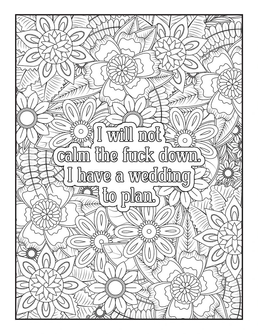 I'm Not A Fucking Bridezilla, Bride to Be Swear Word Coloring Book | Printable | Cuss Words | Sweary Phrases | Curse Words product image (3)