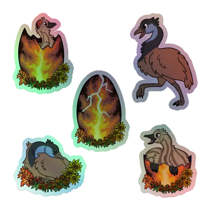 RAWR Ember Holographic Stickers product image (1)