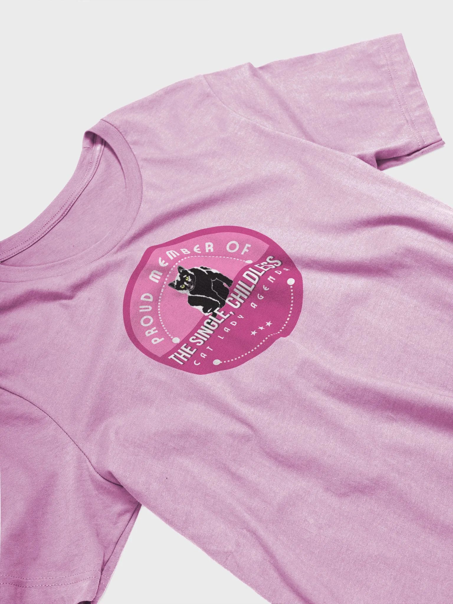 The Single, Childless, Cat Lady Agenda Pink logo: T-Shirt product image (3)