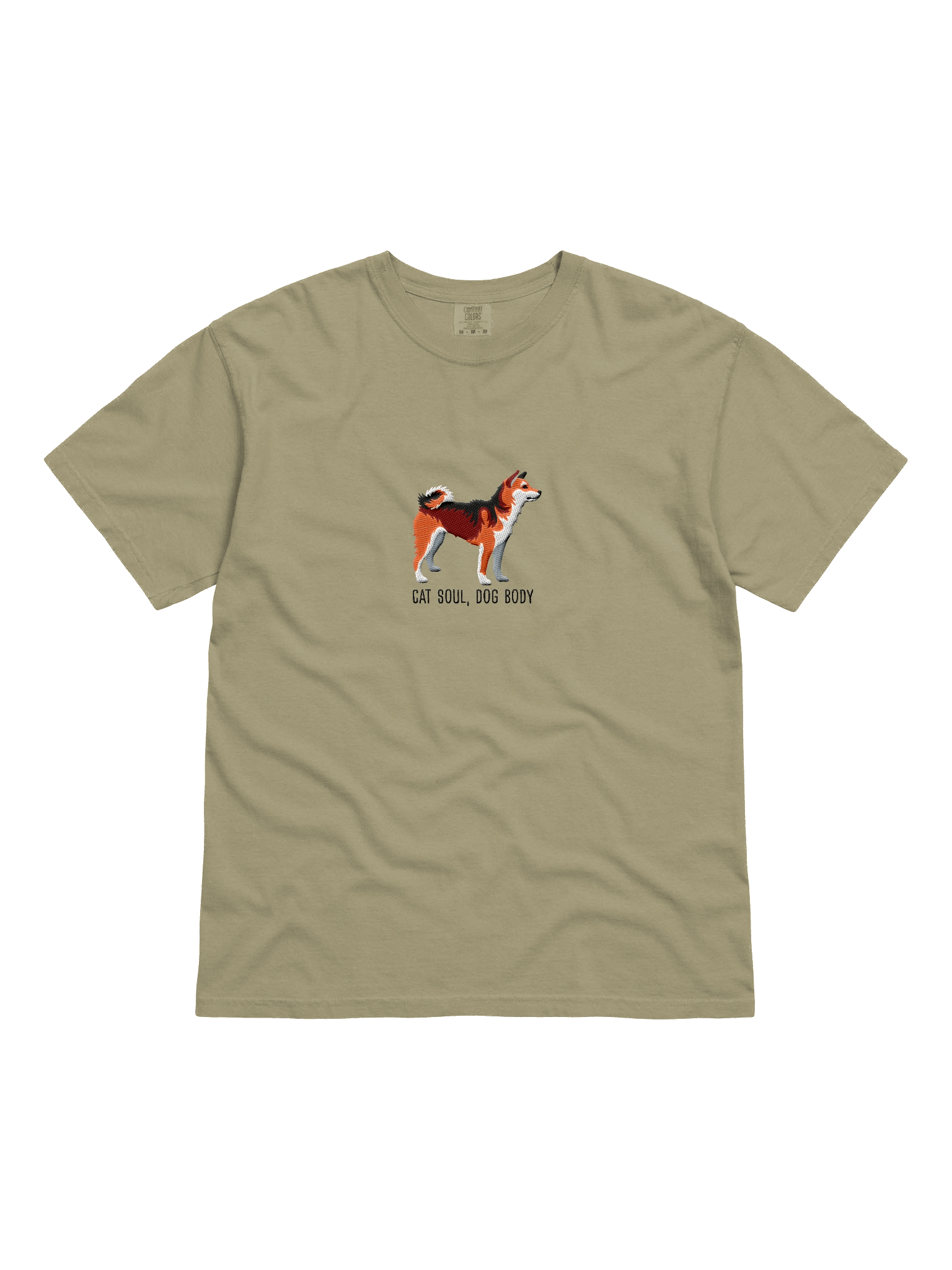 Cat Soul, Dog Body T-Shirt(Embroidered) of a Shiba Inu(Sesame) product image (3)