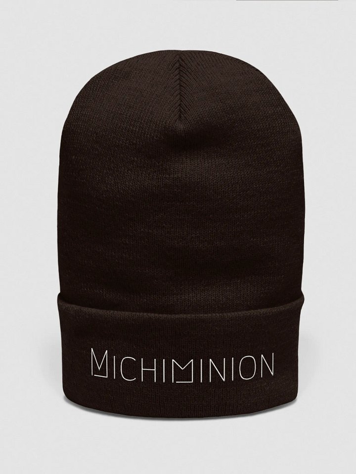 Michiminion White Lettered Cuffed Beanie product image (5)