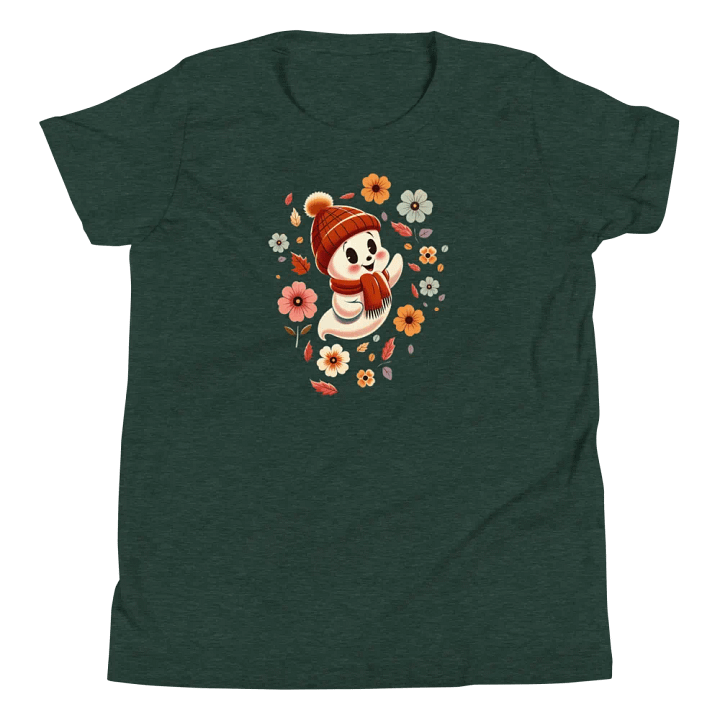 Ghost in a Hat Floral Kids T-Shirt product image (15)