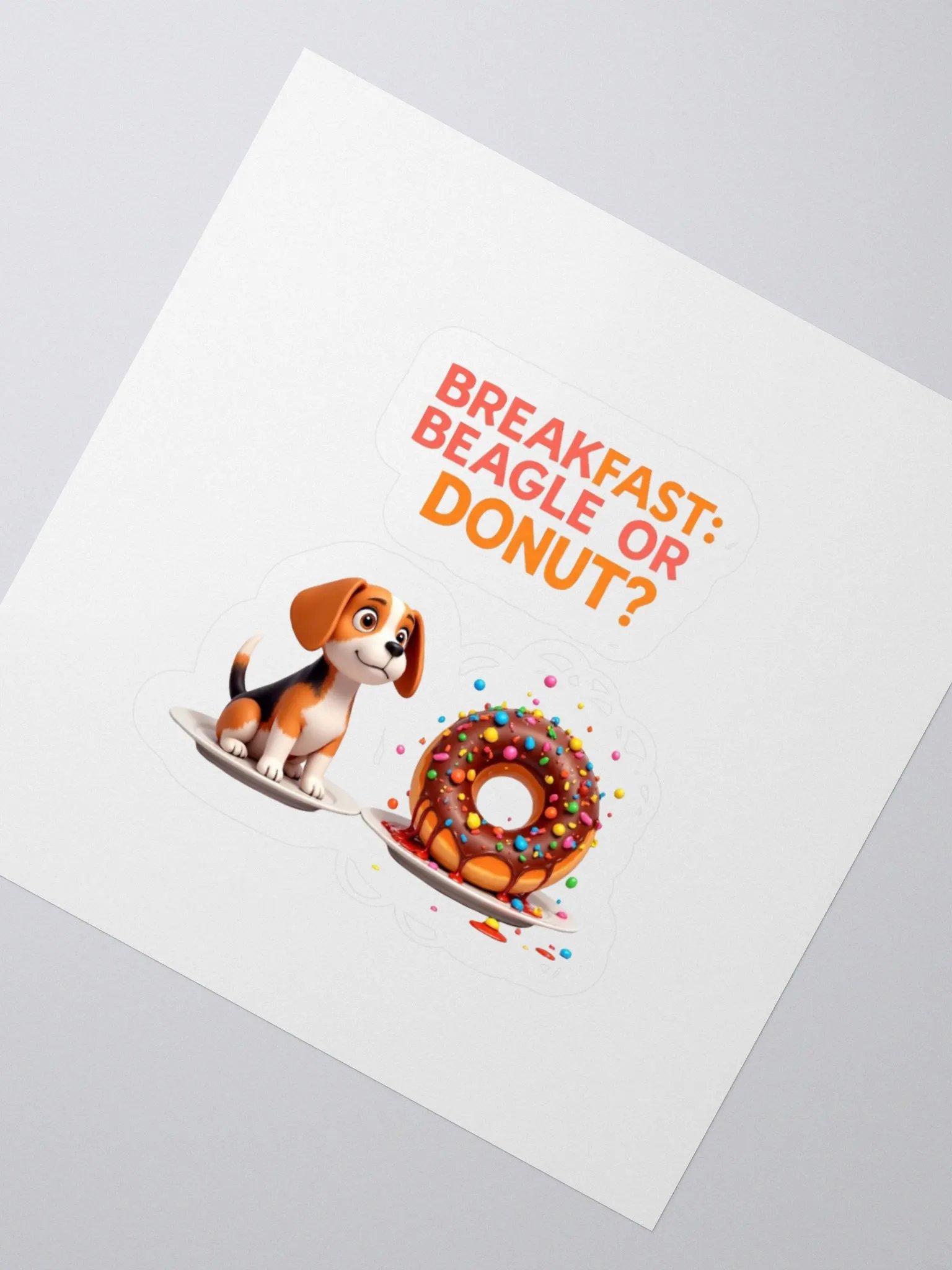 Beagle vs. Donut Kiss Cut Stickers product image (6)