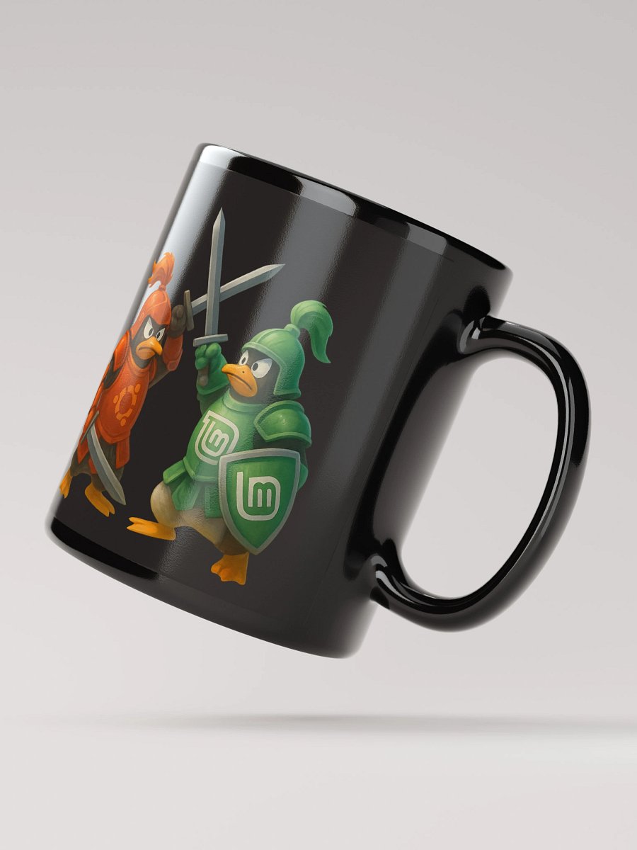 Black MUG - Ubuntu & Linux Mint Fight product image (2)