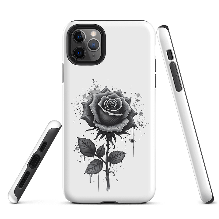Floral Rose iPhone Case – Minimalist Black Rose Art Design product image (3)