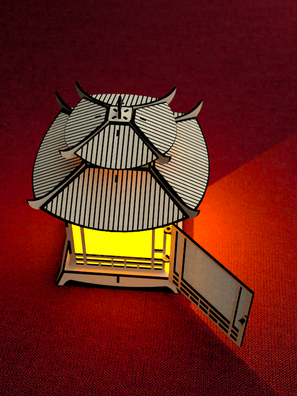Japanese Pagoda Lantern Laser Cut File Candle Holder Night Light Decor Lamp Digital Download SVG, DXF, AI product image (4)