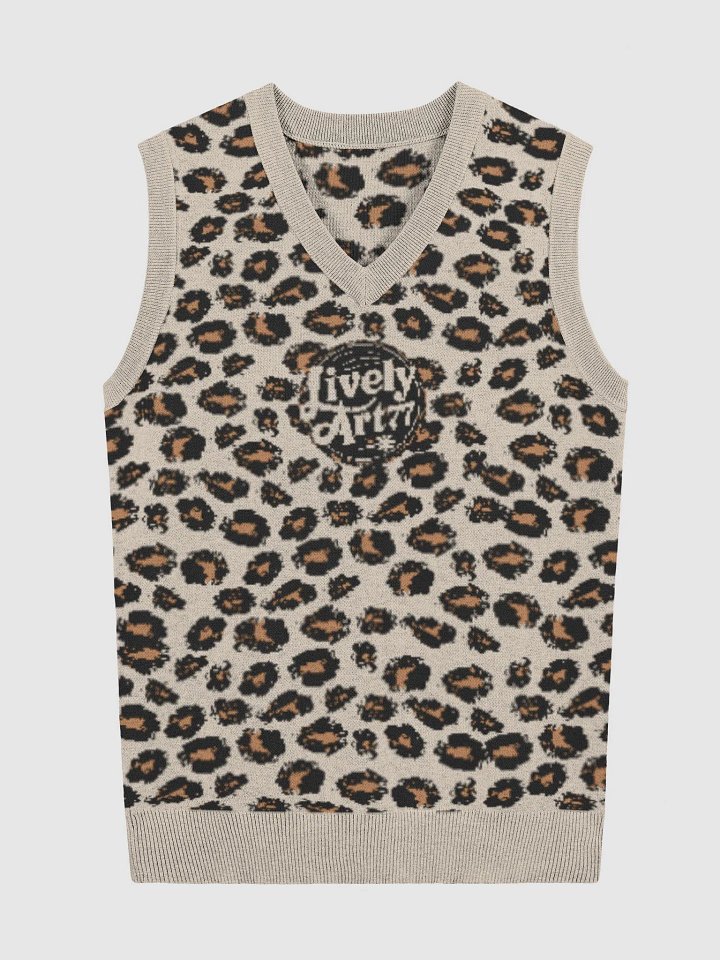 RETROMODERN Leopard V-Neck Vest product image (5)