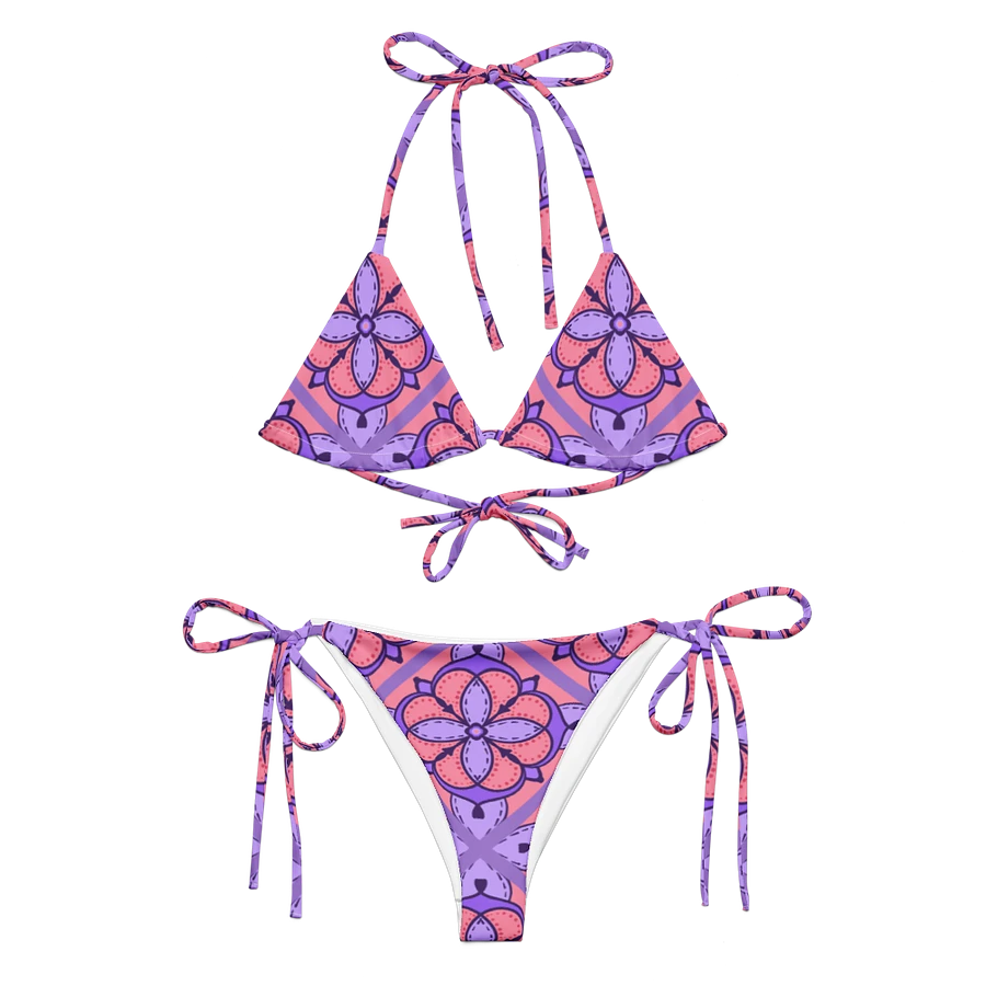 Peach and Lilac Symmetry Pattern String Bikini product image (1)