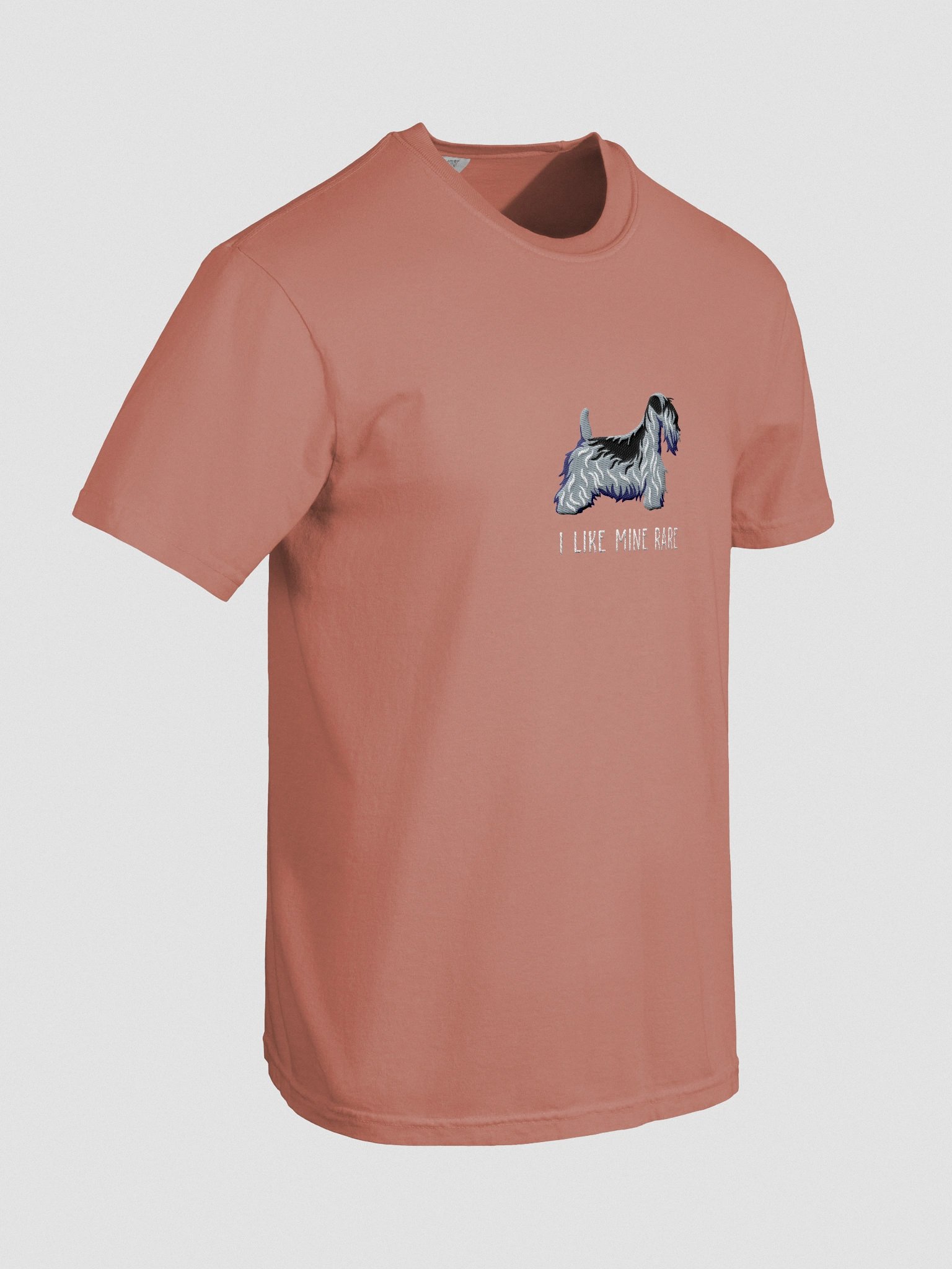 I Like Mine Rare T-Shirt(Embroidered) of a Sealyham Terrier(Blue) product image (11)