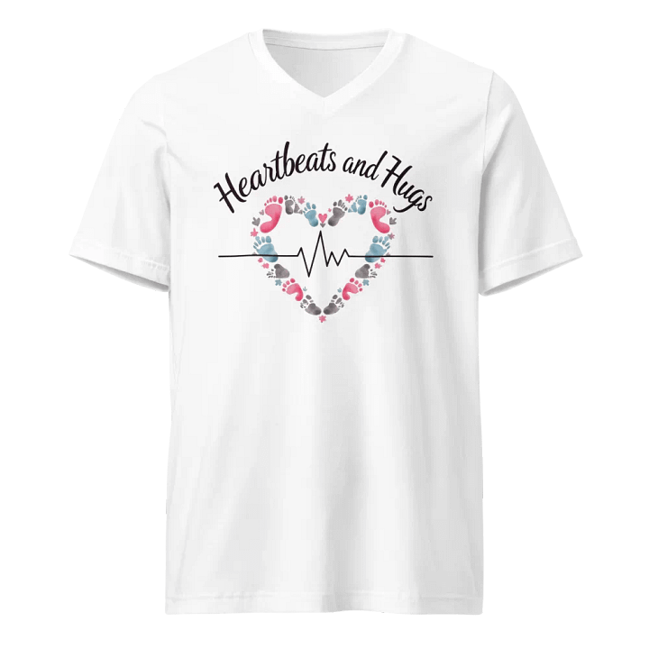 Ekg, Heartbeat and Hug V-Neck Tee product image (1)
