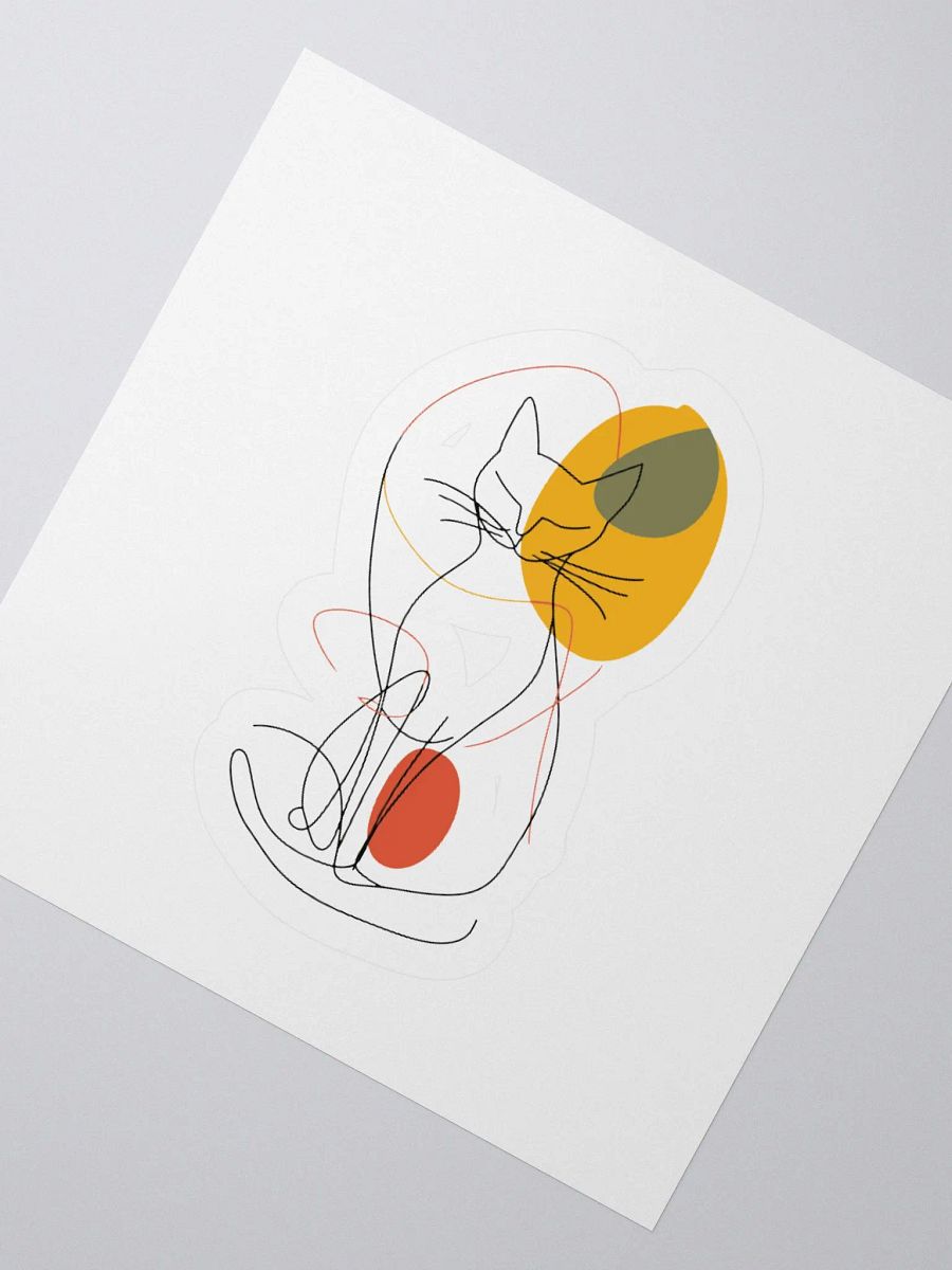 Minimalist Cat Line Art Sticker – Perfect for Cat Lovers product image (3)