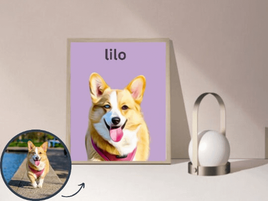 Pet Portrait Custom and Personalized. Pet Dog Wall Art DIGITAL DOWNLOAD, Custom Pet Portrait in Oil Painting Style, Pet Memorial Gift product image (5)