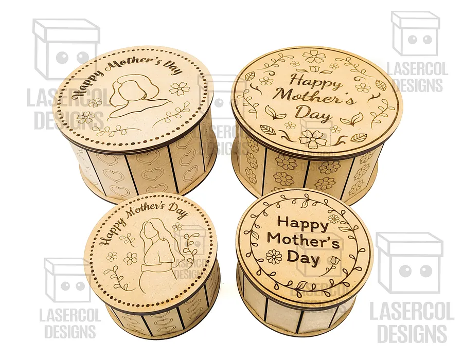 Mother's Day Gift Boxes (4 Styles, 2 Sizes) - Laser Cut Files product image (2)
