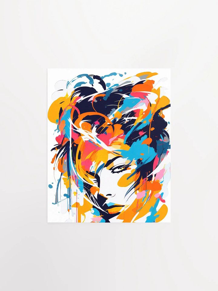 Abstract Woman v11 - Vintage Style Poster - Rocker Girl - Small and Standard Sizes - 8x10-11x14-12x16-16x20 Inches product image (1)
