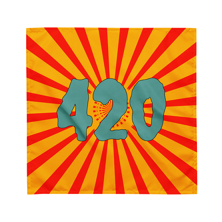 420 Stoner Circus Stripes Strange Summertime Bandana, Creepy Cannabis Carnival Odd Accessory, Retro Reefer Twisted Weird Weed Lover Fashion product image (1)