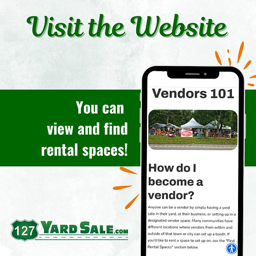 Visit the official website for the #127YardSale!

Vendors:
If you are interested in being a Seller at the 127 Yard Sale, take...