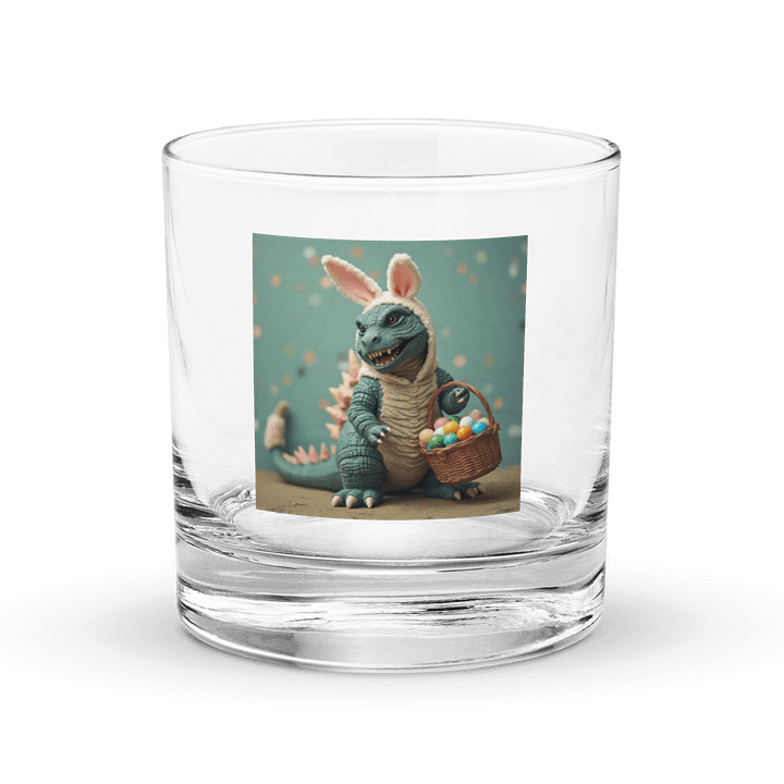 Easter Bunzilla Rocks Glass product image (1)