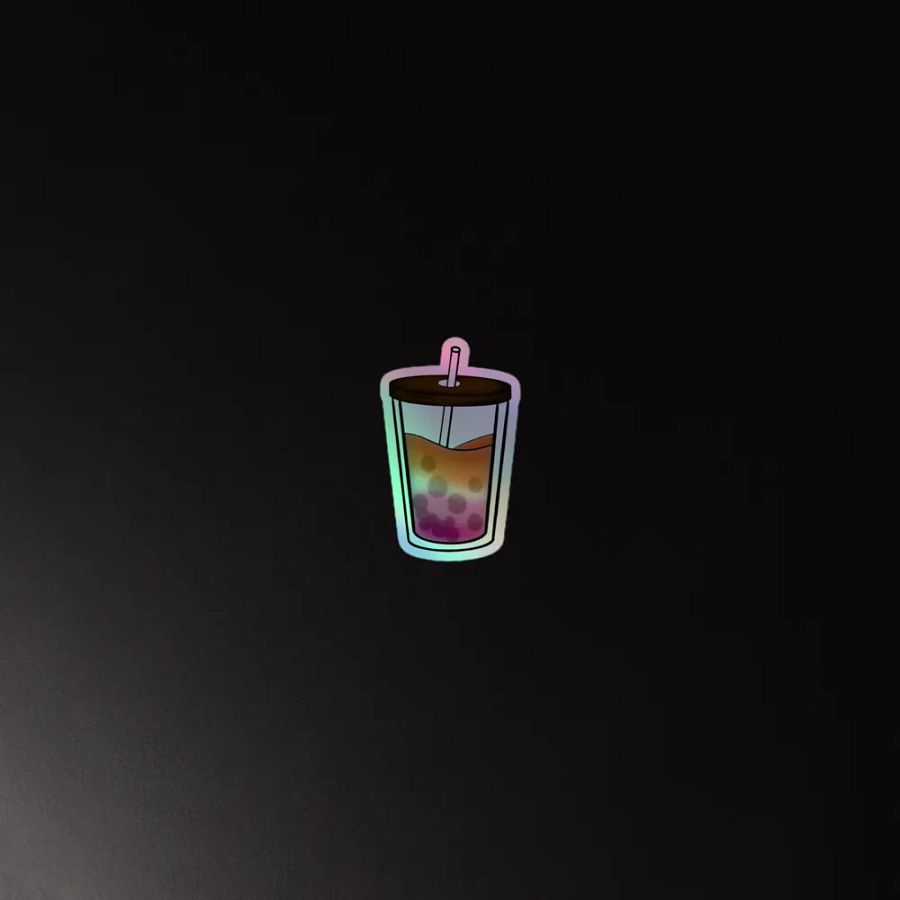 Bubbly Boba Tea Lesbian Pride Holographic Sticker Pack product image (1)