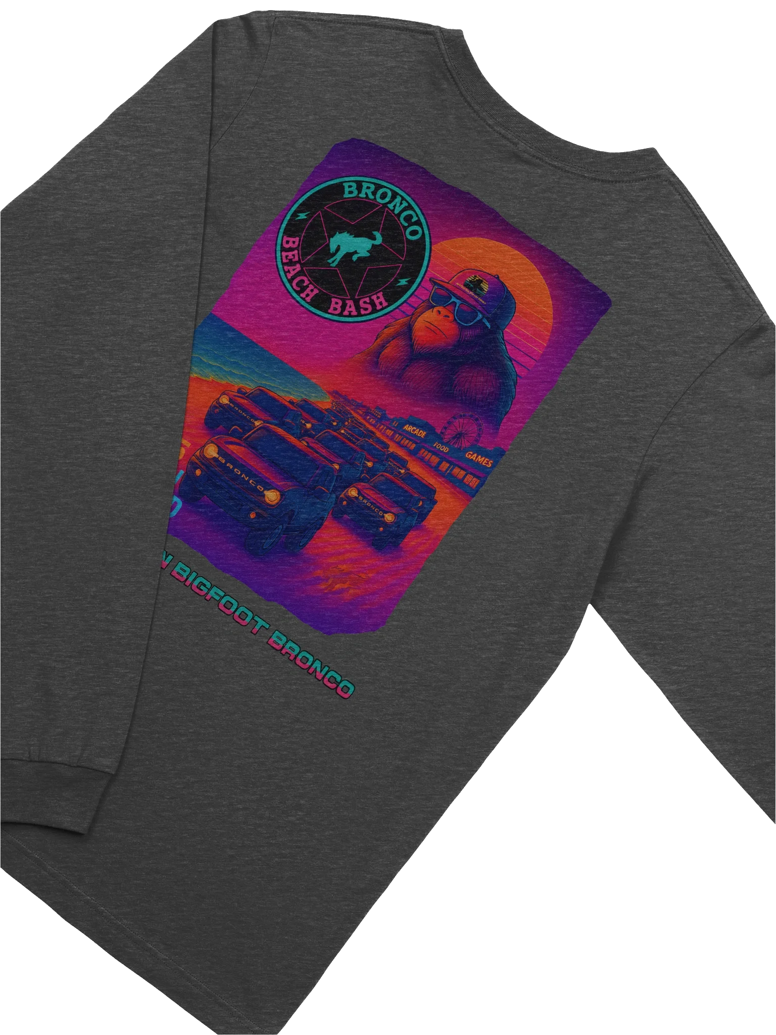 2025 Bronco Beach Bash Ocean City / Destination Bigfoot Bronco Collab Long Sleeve Bella+Canvas Supersoft T-Shirt (Multiple Colors Available) product image (63)