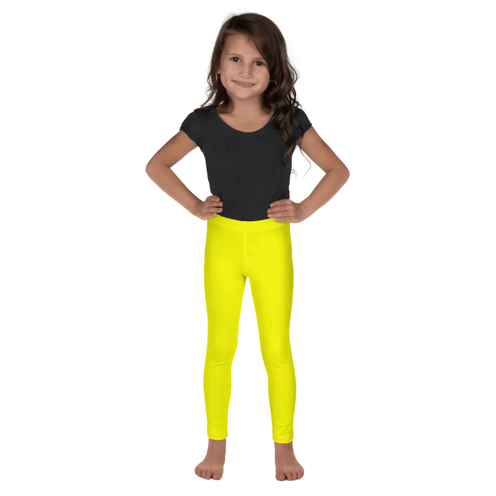 Kids Plain Color Yellow Leggings product image (1)