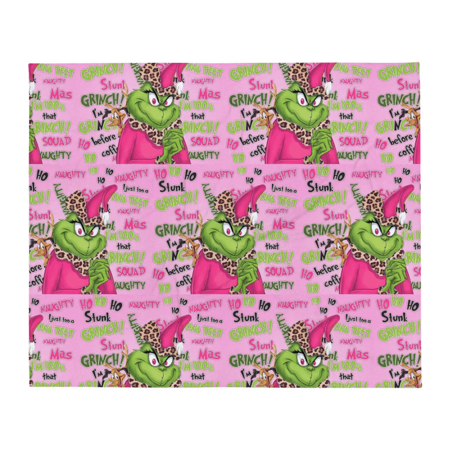 NAUGHTY GRINCH THROW BLANKET product image (1)