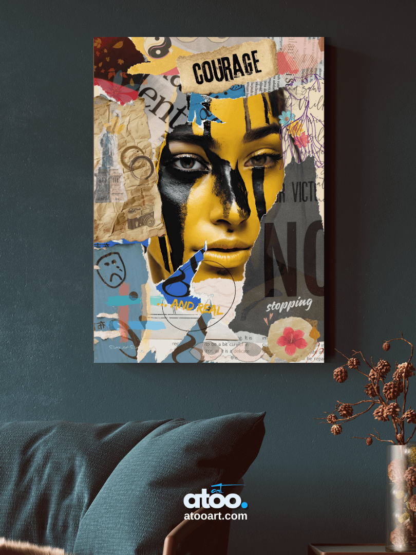 Don't be silent! Don't stop! Yellow. Collage Wall Art product image (3)