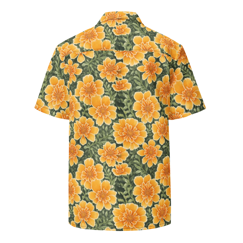 Floral Pattern Marigold Flowers Hawaiian Shirt product image (2)