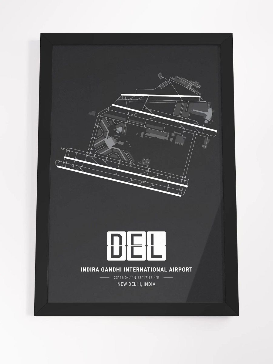 Framed Airport DEL Premium Map On Matt Paper product image (4)