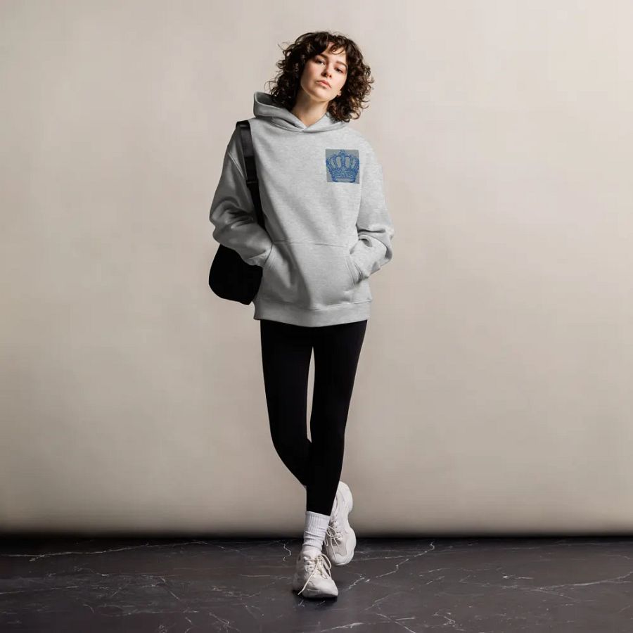 Regal Monochrome Crown Oversized Hoodie product image (38)