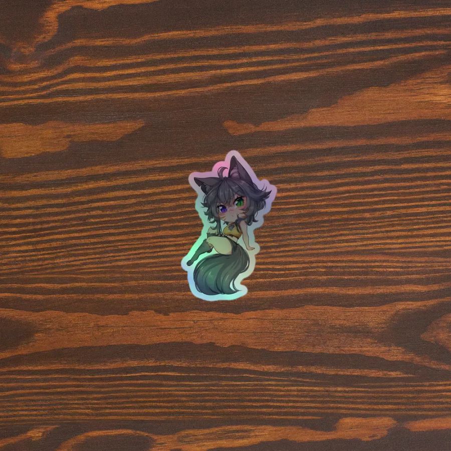 WolfcatRisi Broody Chibi Holographic Sticker product image (3)
