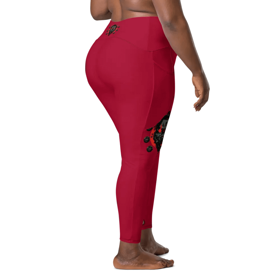 RED demon soul square up women's pocket leggings product image (12)