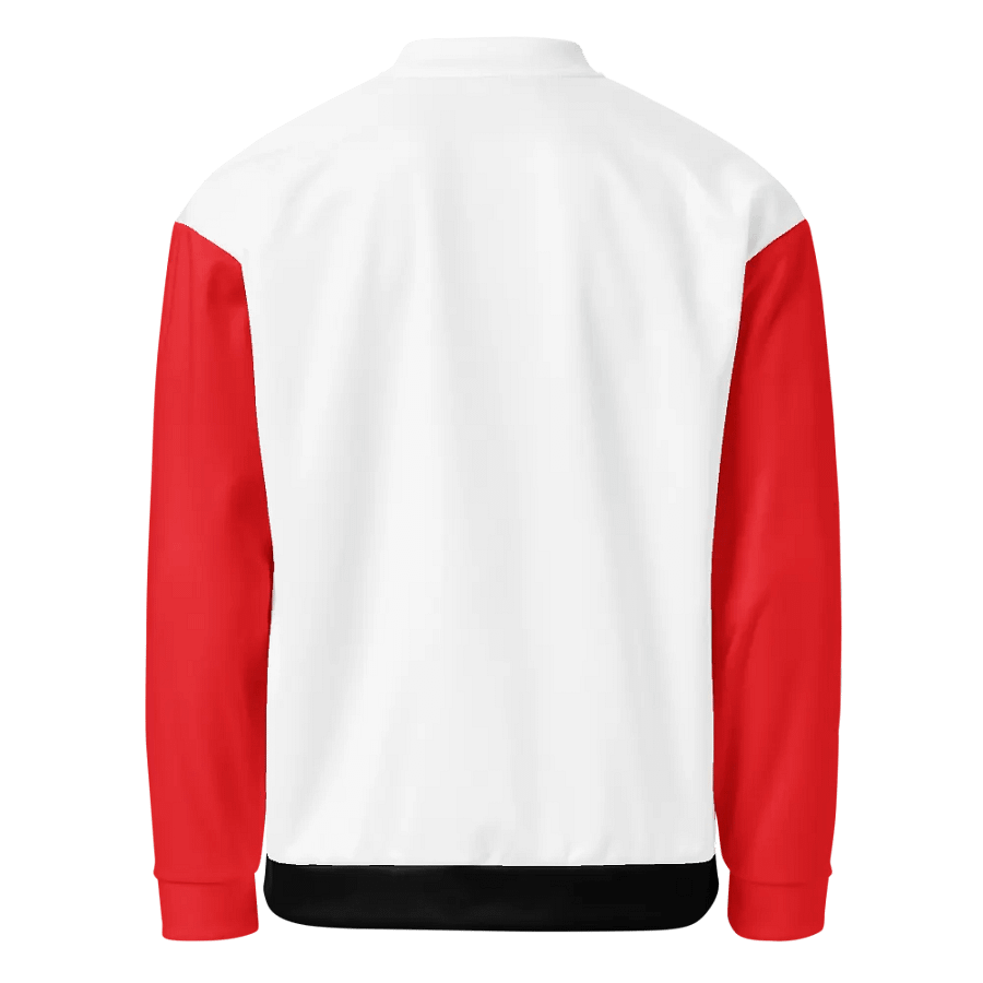 Black/White/Red Bent Lines Unisex Bomber Jacket product image (2)