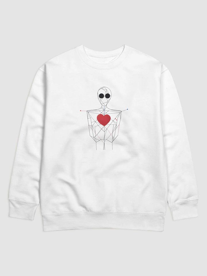 Minimal Line Art Man with Red Heart Long Sleeve Sweater – Elegant and Modern Pullover product image (9)
