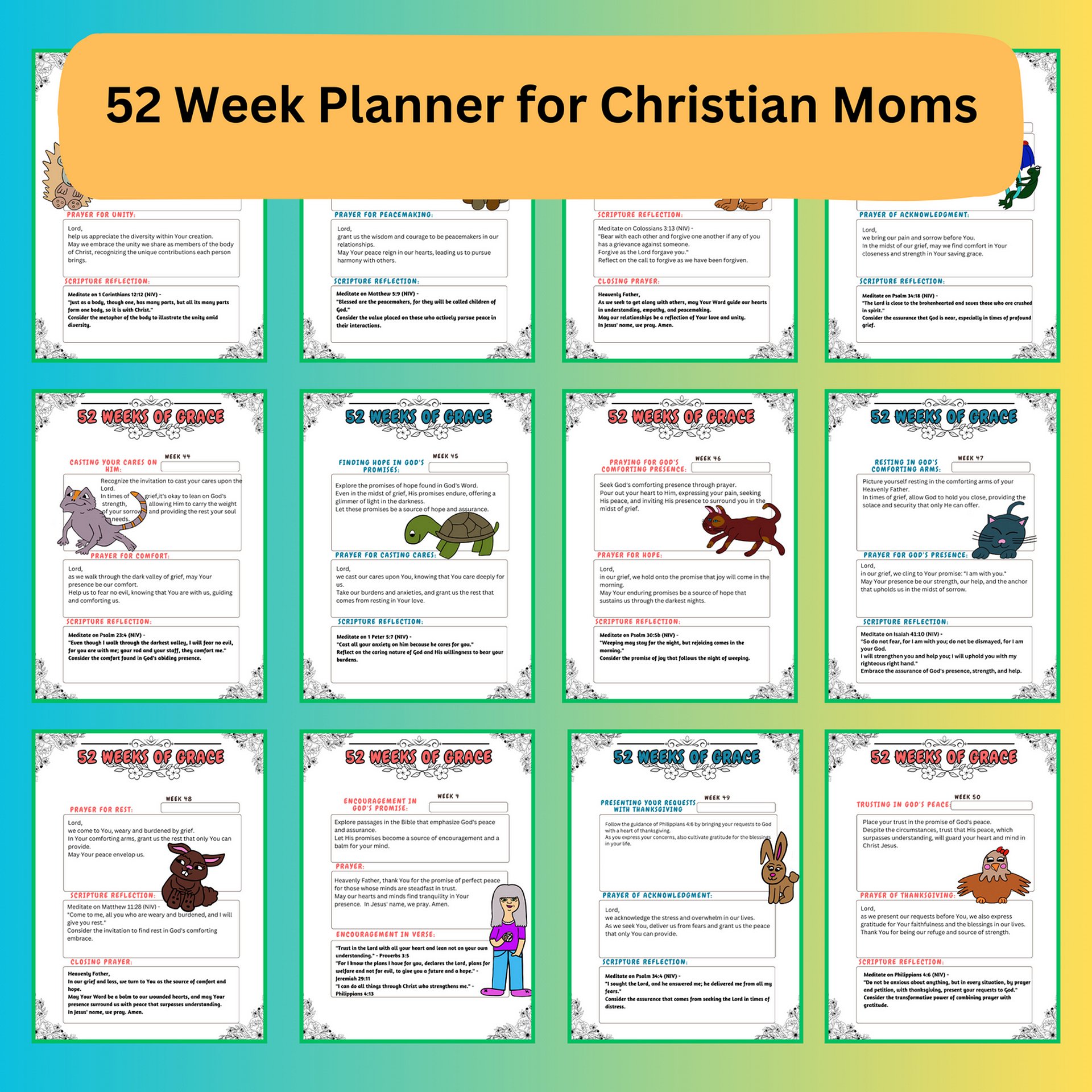 Bible Study Tool| Christian Women’s Planner| Weekly Grace Reminders| Scripture Reflections| Christian women's gifts| Prayer Devotional| Joy product image (5)