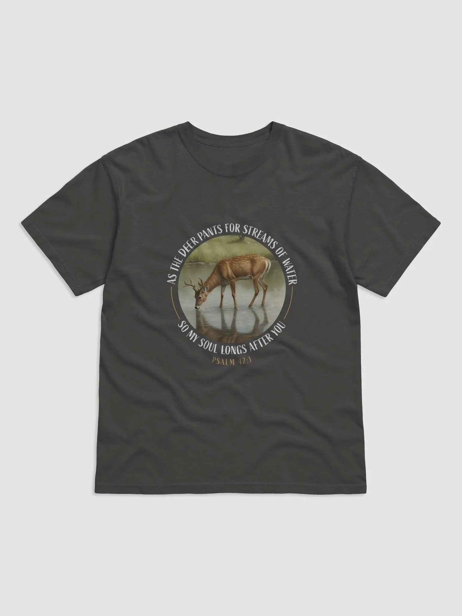 As the Deer Psalm 42:1 Watercolor T-Shirt product image (2)